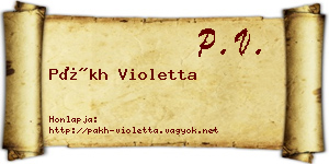 Pákh Violetta névjegykártya